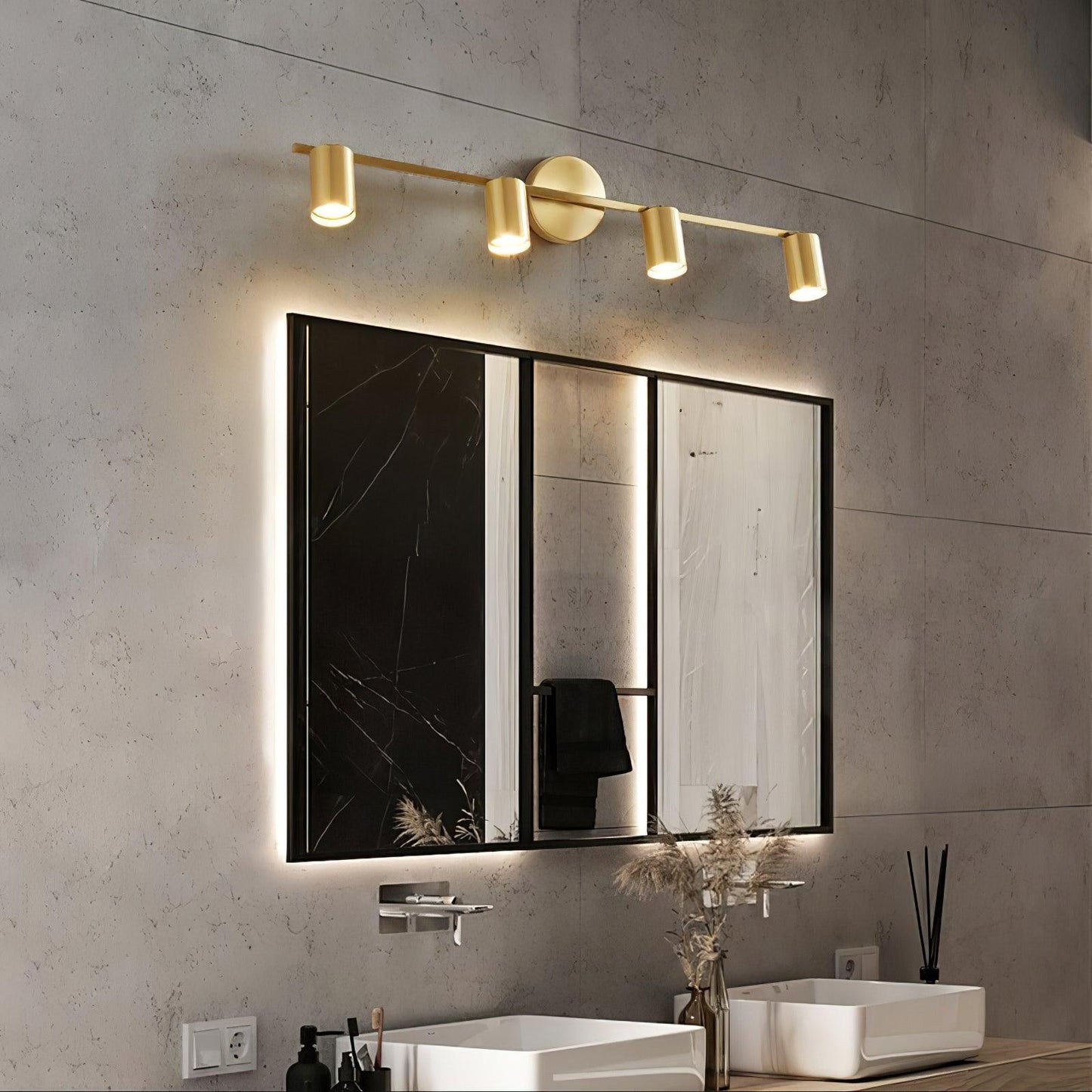 Stylish Gold Dual Head Adjustable Wall Light