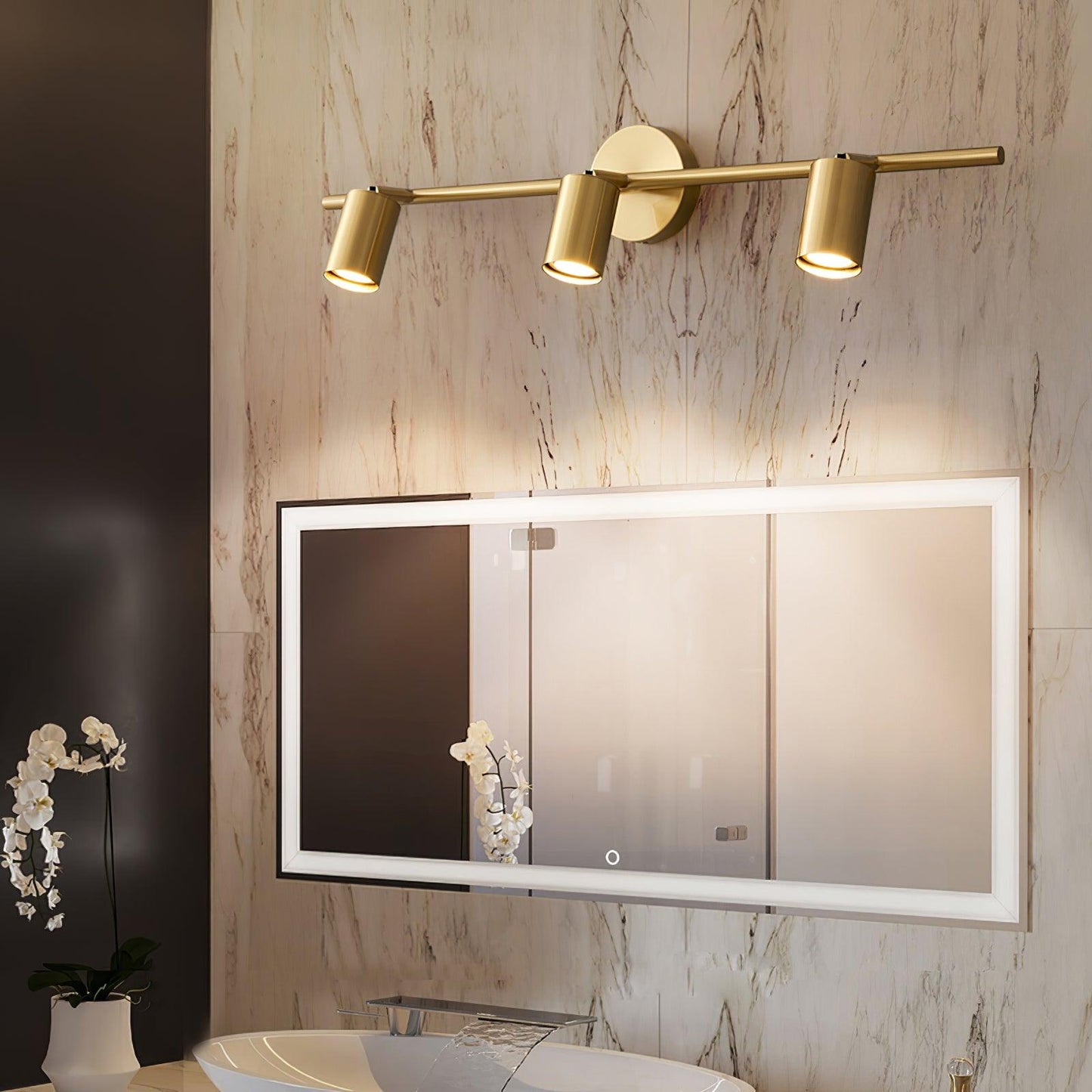 Stylish Gold Dual Head Adjustable Wall Light