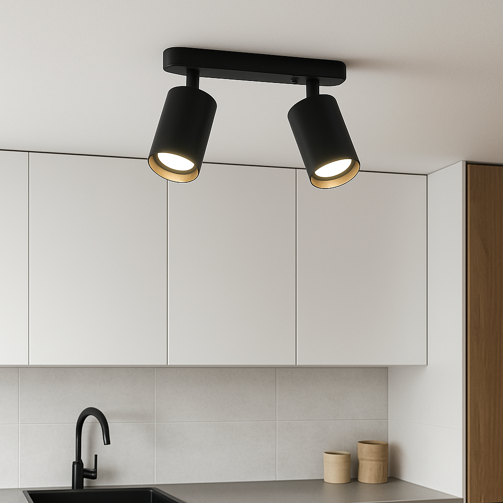 Rotating 2-head Spot Ceiling Lamp 2