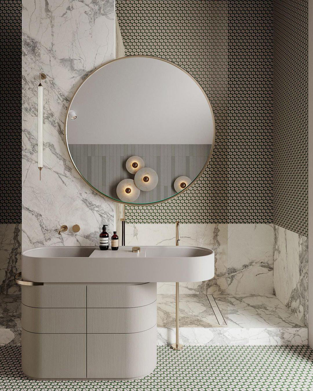 Elegant Marble Round Wall Light