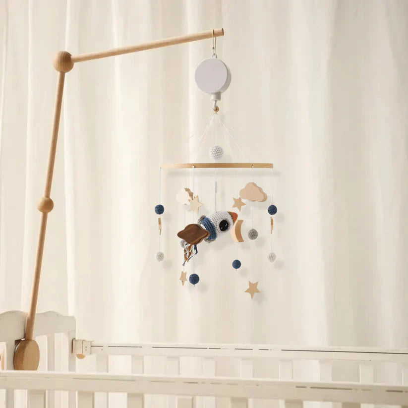 Gentle Wooden Baby Mobile No Battery Required