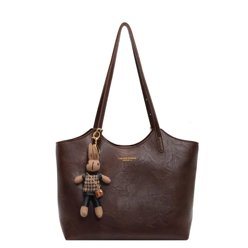 RusticCharm | Stylish Spacious Vegan Leather Tote Bag for Everyday Use 2