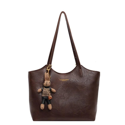 RusticCharm | Stylish Spacious Vegan Leather Tote Bag for Everyday Use 2