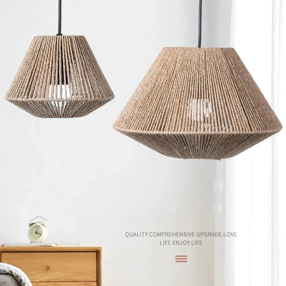 Natural Woven Pendant Light - Classic Home Lamp