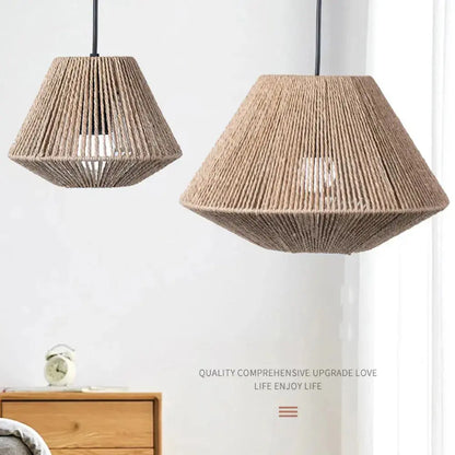 Natural Woven Pendant Light - Classic Home Lamp