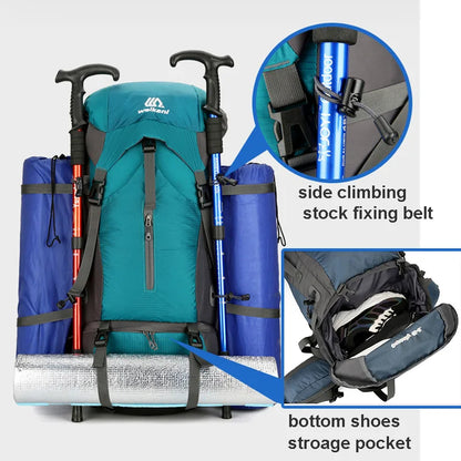 Waterproof Hiking Backpack 70L with Rain Cover