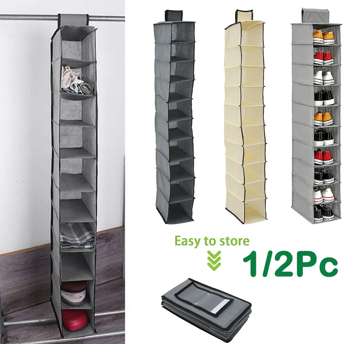 Collapsible Closet Storage Shelf Organizer