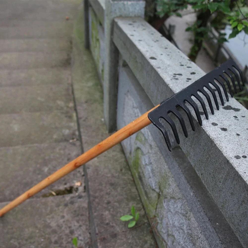 Heavy Duty Stainless Steel Garden Rake with 14 Tines - Fesara