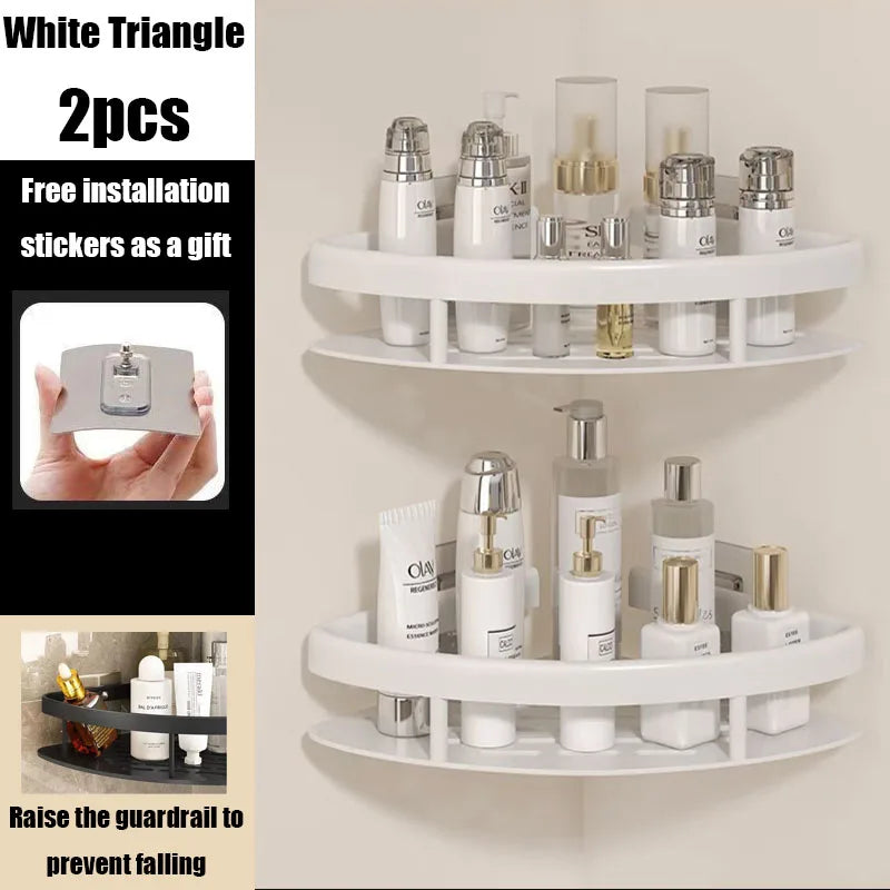 Easy Install Corner Shower Caddy in Aluminum