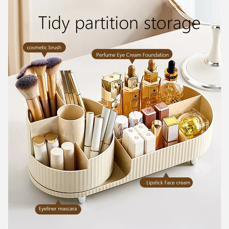 Clear Rotating Makeup Storage Case with Compartments
