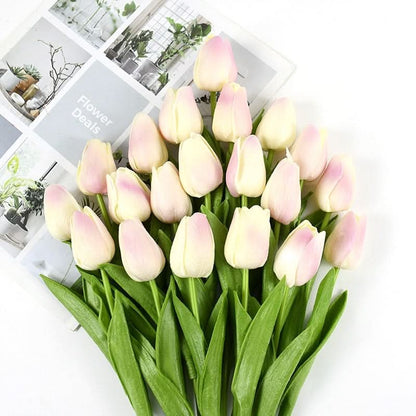 Beautiful Fake Tulip Arrangement with Realistic Petals