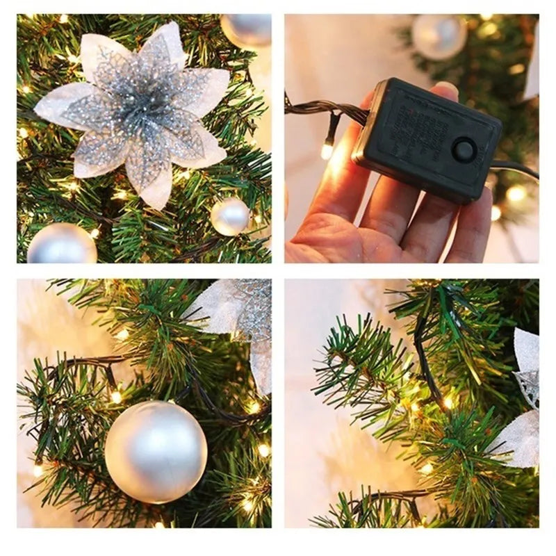 LED Lit Christmas Garland 2.7m with Fir Branches