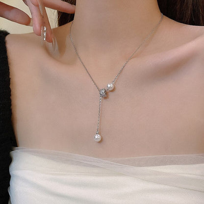 Trendy Long Pearl Boho Chic Necklace - Fesara