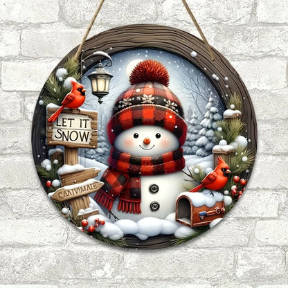 Festive Snowman Christmas Wreath Decoration 20cm