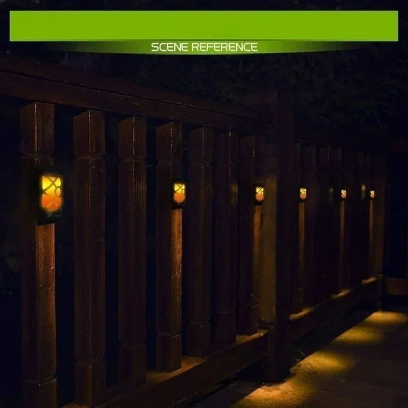 Outdoor Solar Wall Lamp with 96 LED Flame Effect