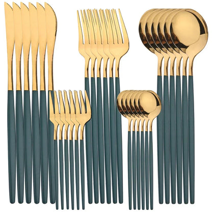 Elegant Premium 24K Gold Flatware Set