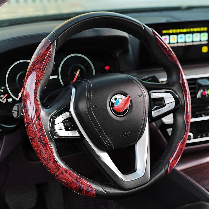 Grip Car Steering Wheel Cover Wood Design