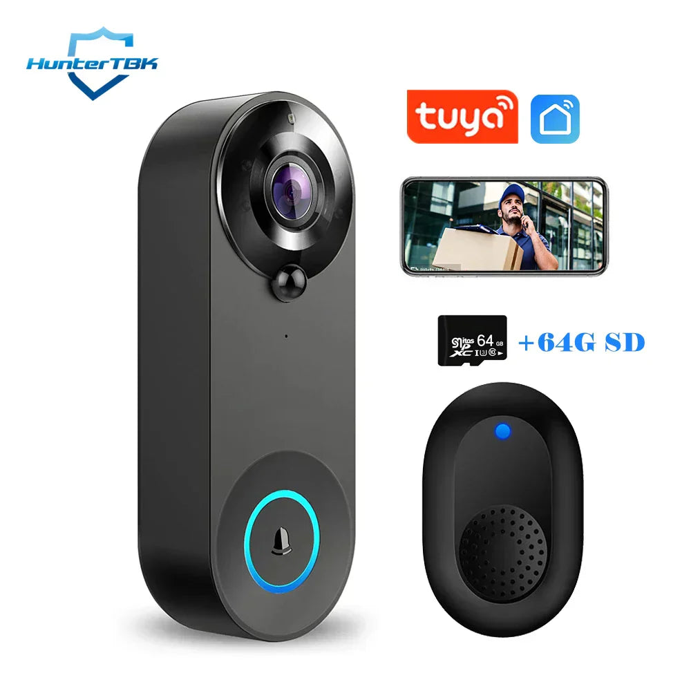 Wireless Smart Doorbell Camera 1080P HD Motion Alert