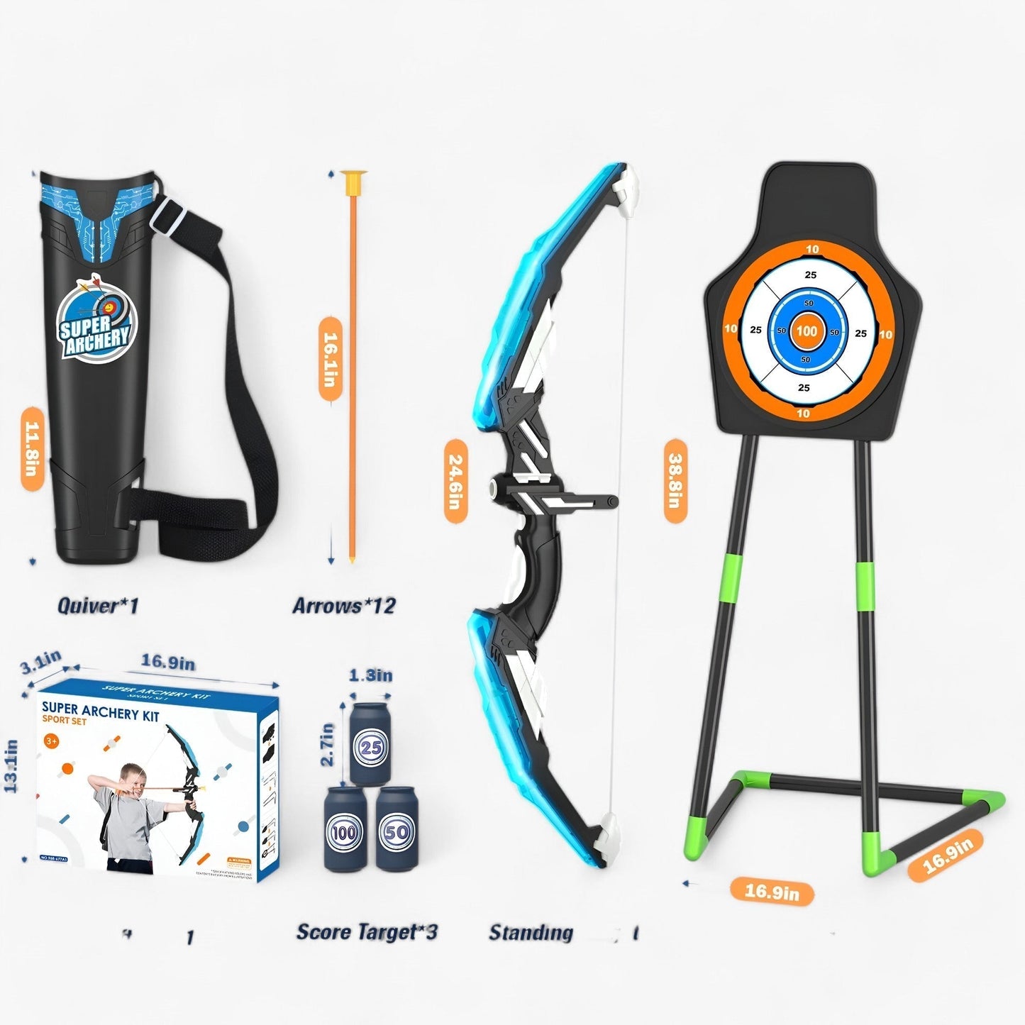 Fun Kids Archery Set – Outdoor Toy Bow Arrow Kit