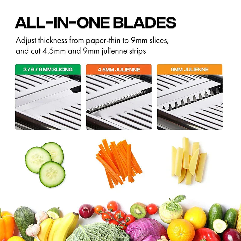 Easy Vegetable Slicer with Sharp Stainless Steel Blade