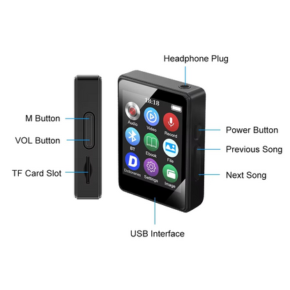 Compact Bluetooth Music Player with LED Display