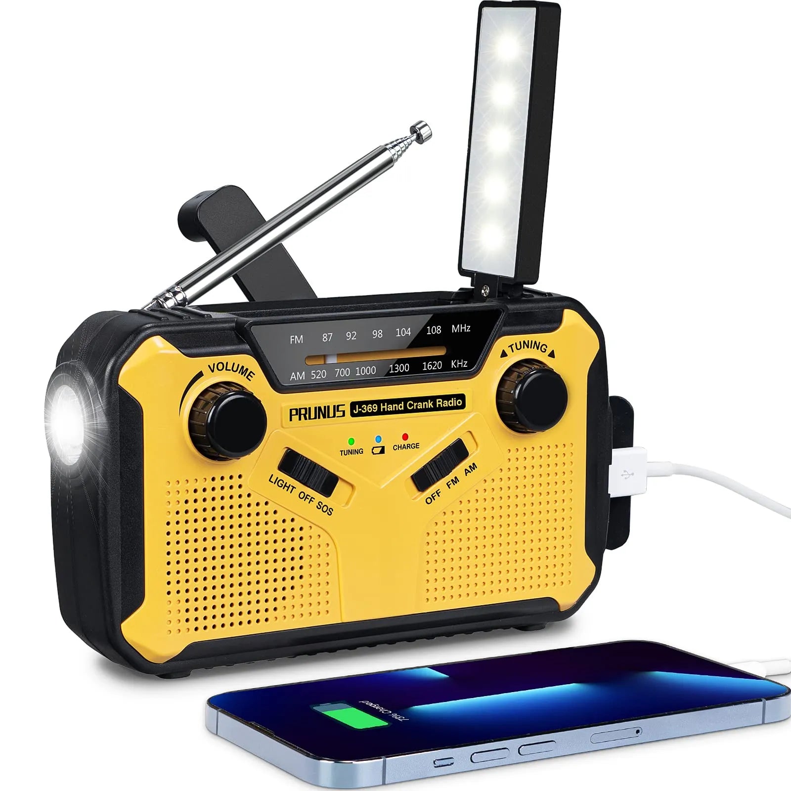 Compact Emergency Radio with Flashlight and Power Bank - Fesara