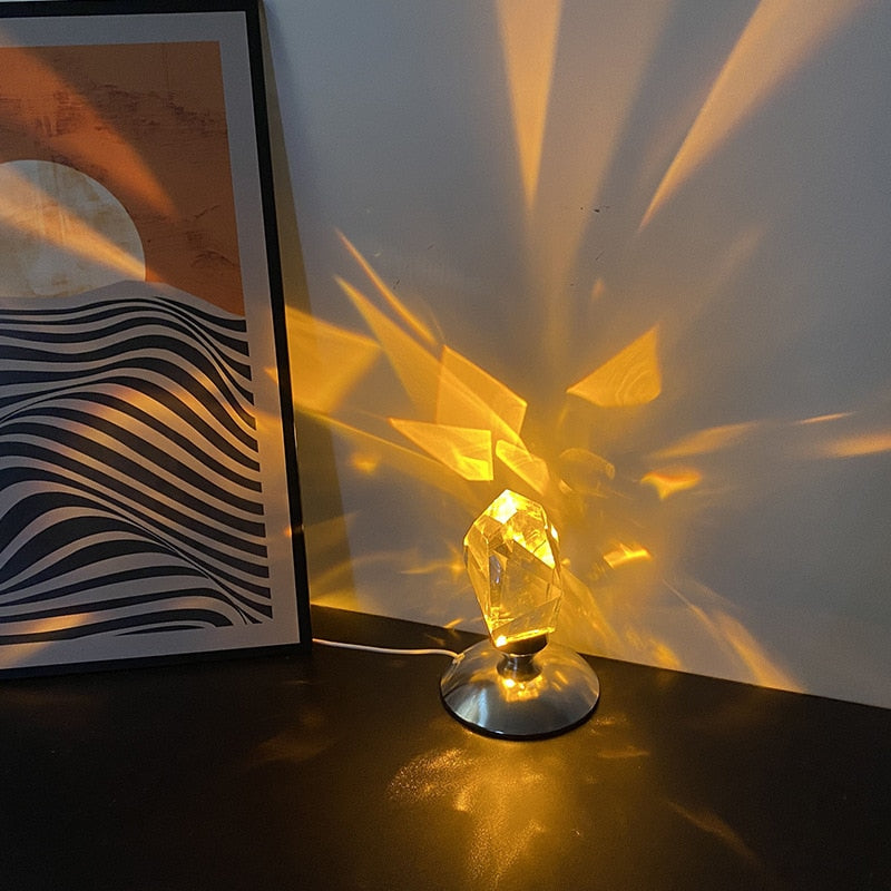 Elegant Glass Gem Table Lamp