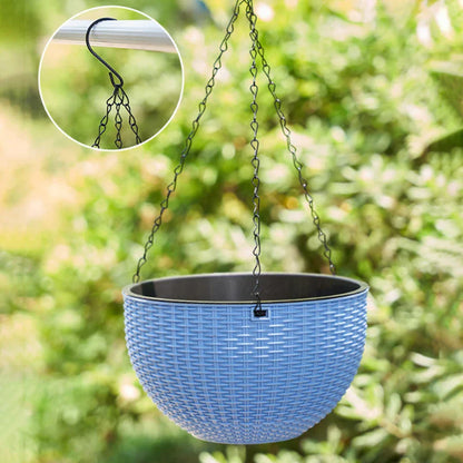 Natural Rattan Hanging Planter with Honeycomb Design - Fesara