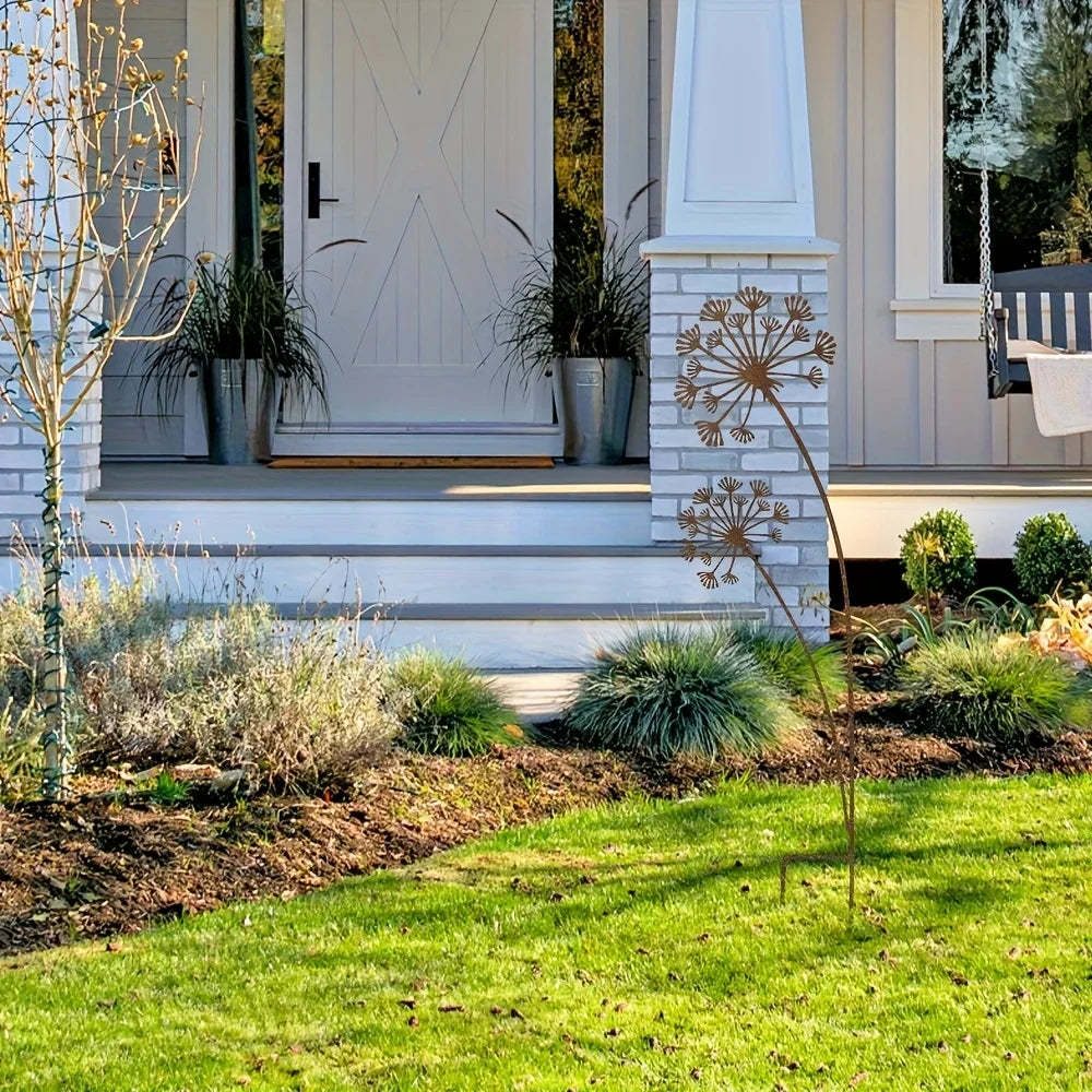 Colorful Metal Flower Garden Stake Decor