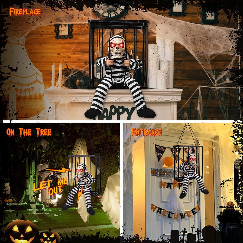 Spooky Skeleton Cell Prisoner Halloween Decor