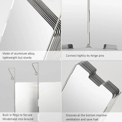 Portable Stainless Steel Camping Windscreen