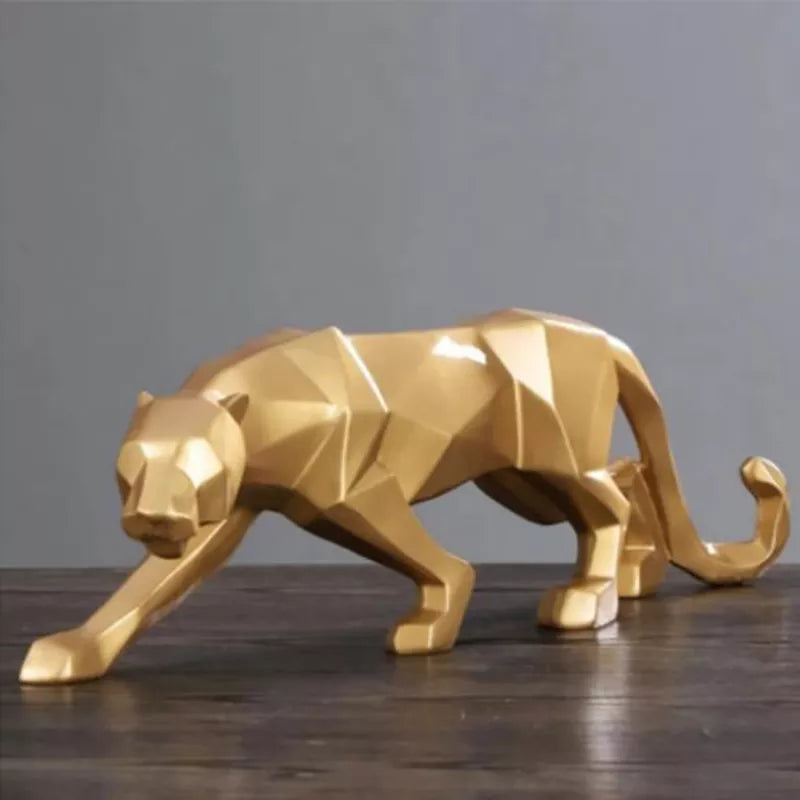 Unique Resin Leopard Figurine Decor Statue