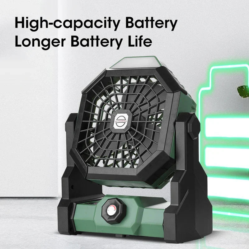 Portable LED Camping Fan Lantern with USB Rechargeable Battery