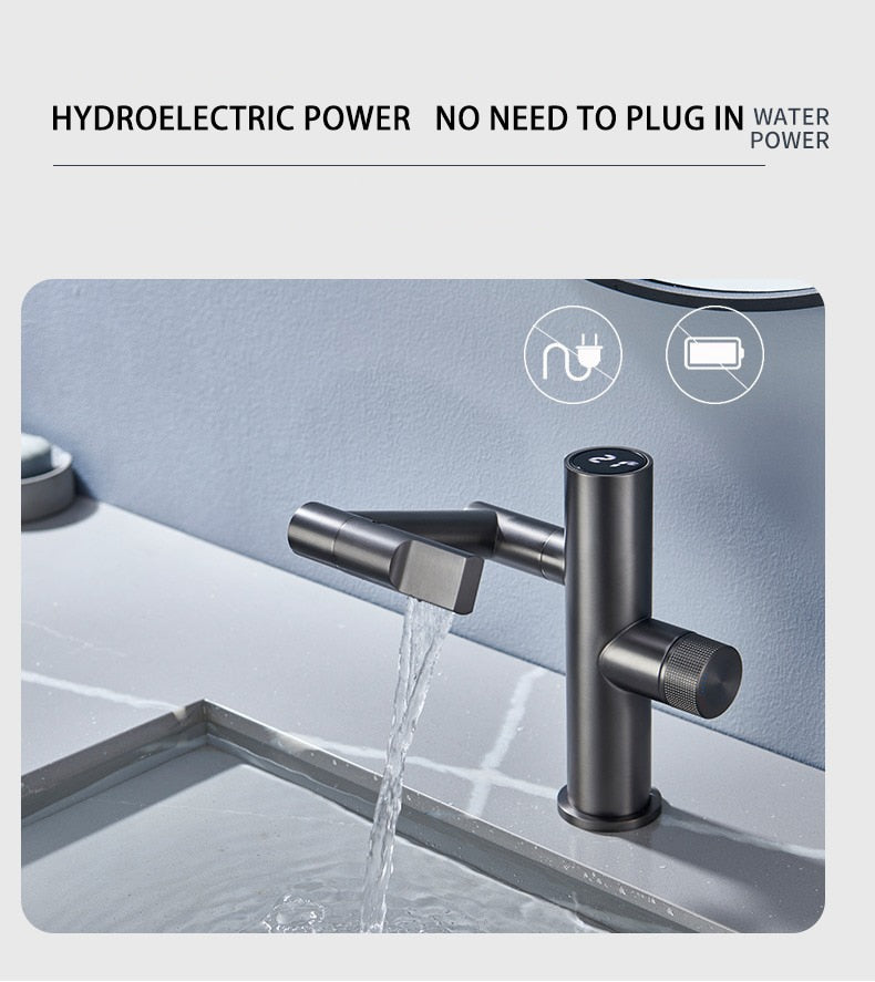 Contemporary Automatic Rotating Waterfall Kitchen Faucet