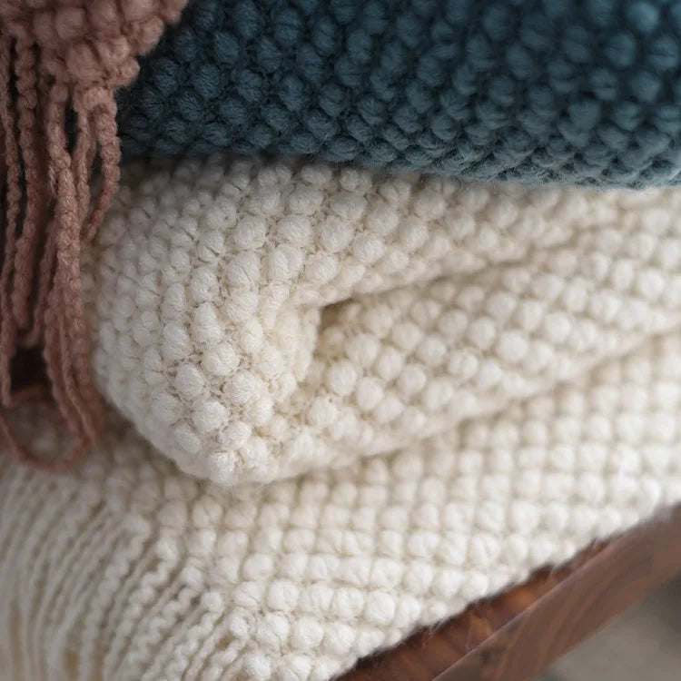Soft Ivory Throw Blanket