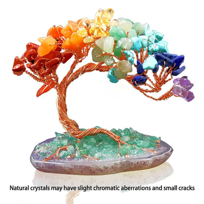 Sparkling Crystal Tree Figurine with Agate Base