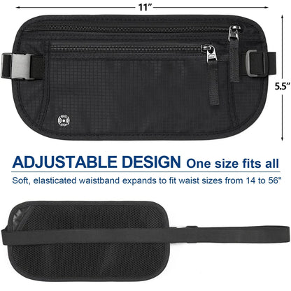 Secure Travel Waist Pouch with RFID Blocking Pocket