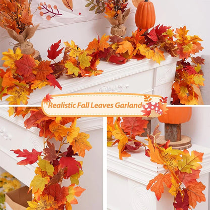 Autumn Maple Leaf Artificial Garland for Home Decor
