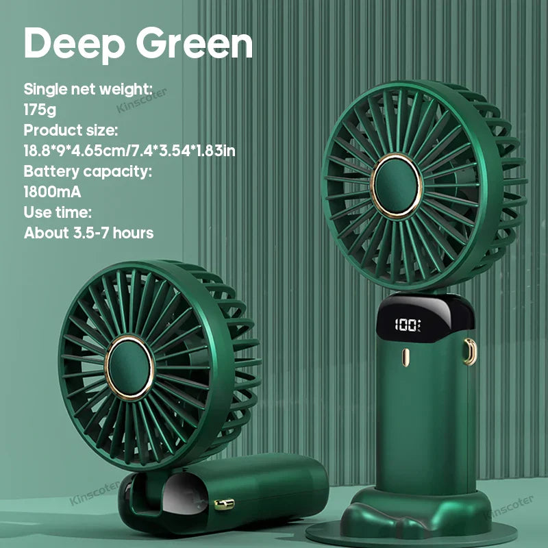 Compact 3-in-1 USB Mini Fan with LED Screen