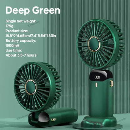 Compact 3-in-1 USB Mini Fan with LED Screen