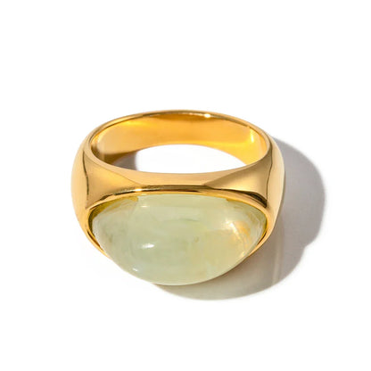 Bold Oval Gemstone Stack Ring