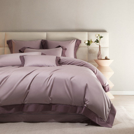 Luxurious Purple Cotton Bedding Set - Fesara