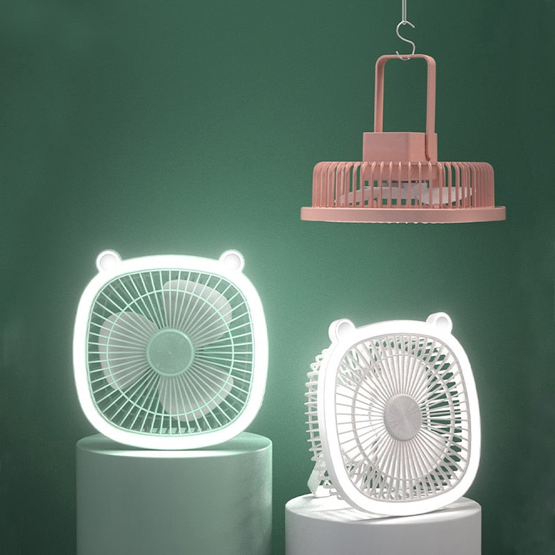 Portable Mini USB Fan Night Light