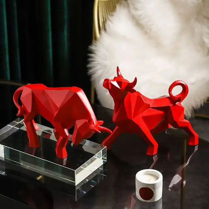 Stylish Bull Resin Figurine Modern Nordic Decor