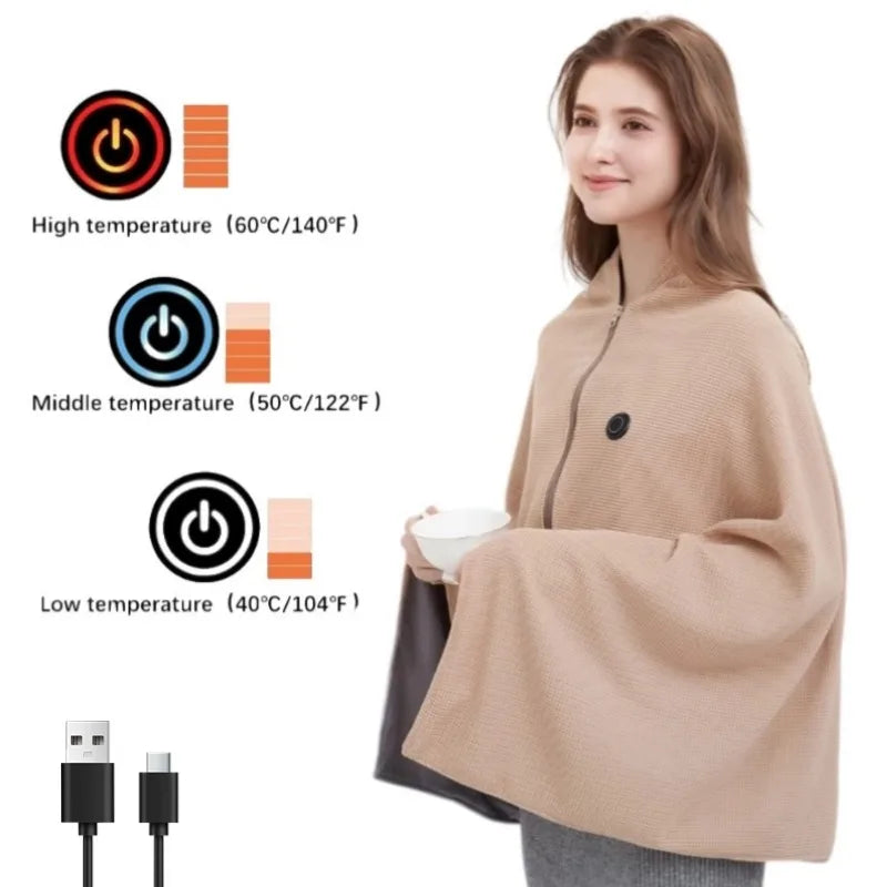 Soft Wearable Electric Blanket with 3 Heat Settings