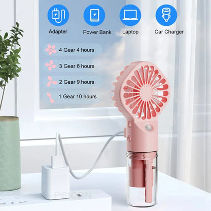 Compact Personal Misting Fan with USB Rechargeable Design