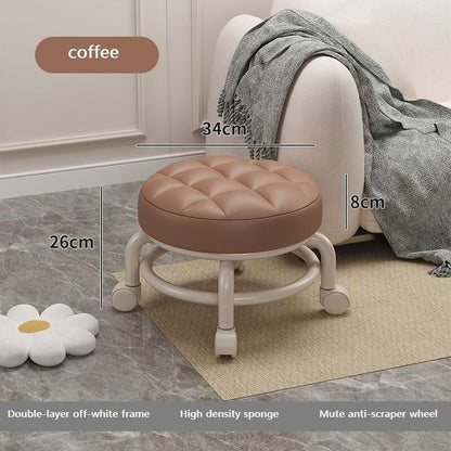 Compact Mini Rolling Modern Stool