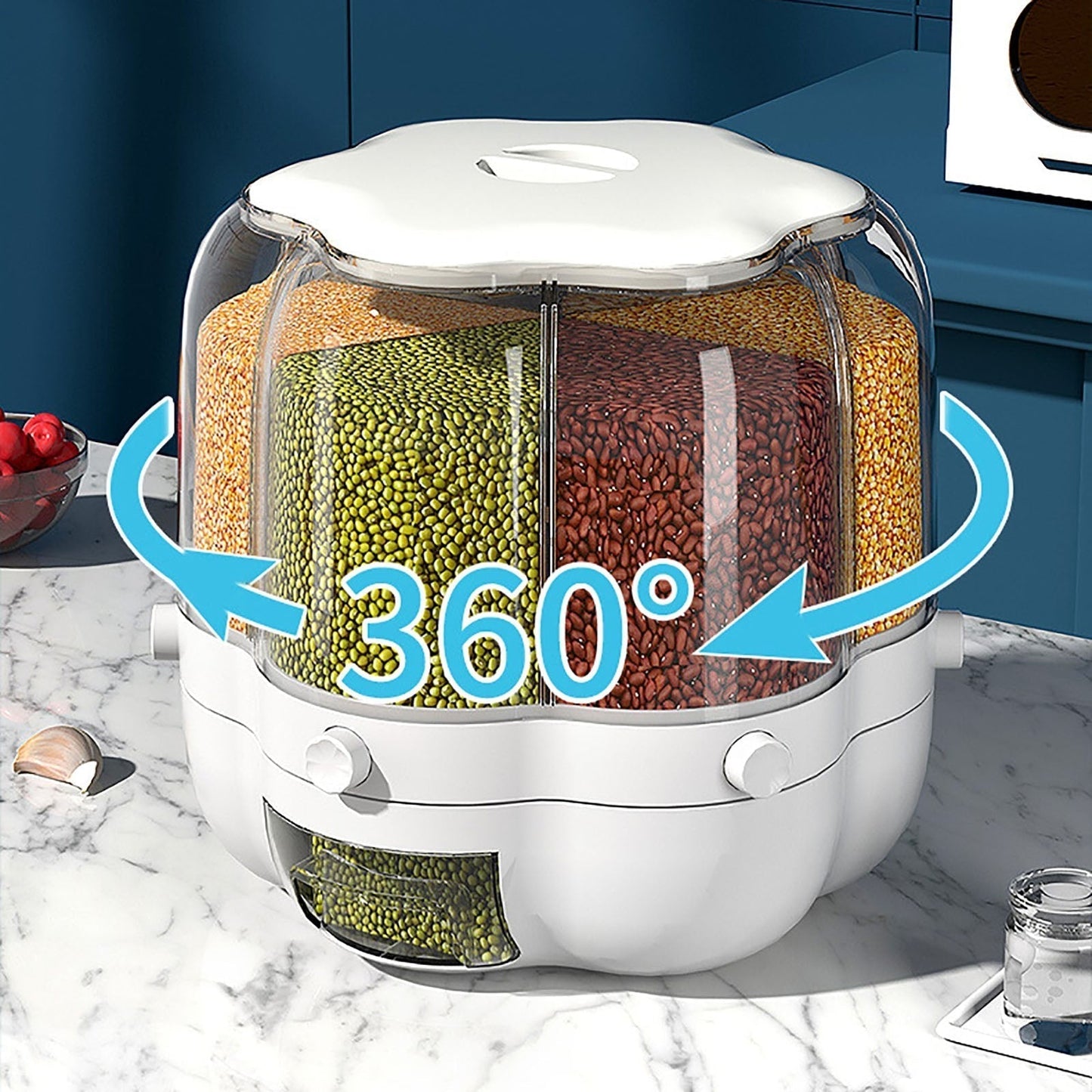 Easy 6-Grid Rotating Food Container Dispenser