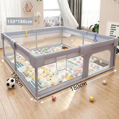 Spacious Baby Playyard with Soft Play Panels