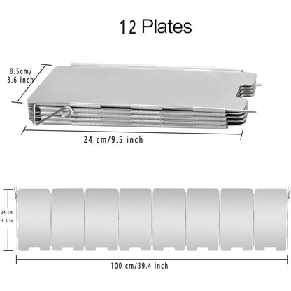 Portable Stainless Steel Camping Windscreen